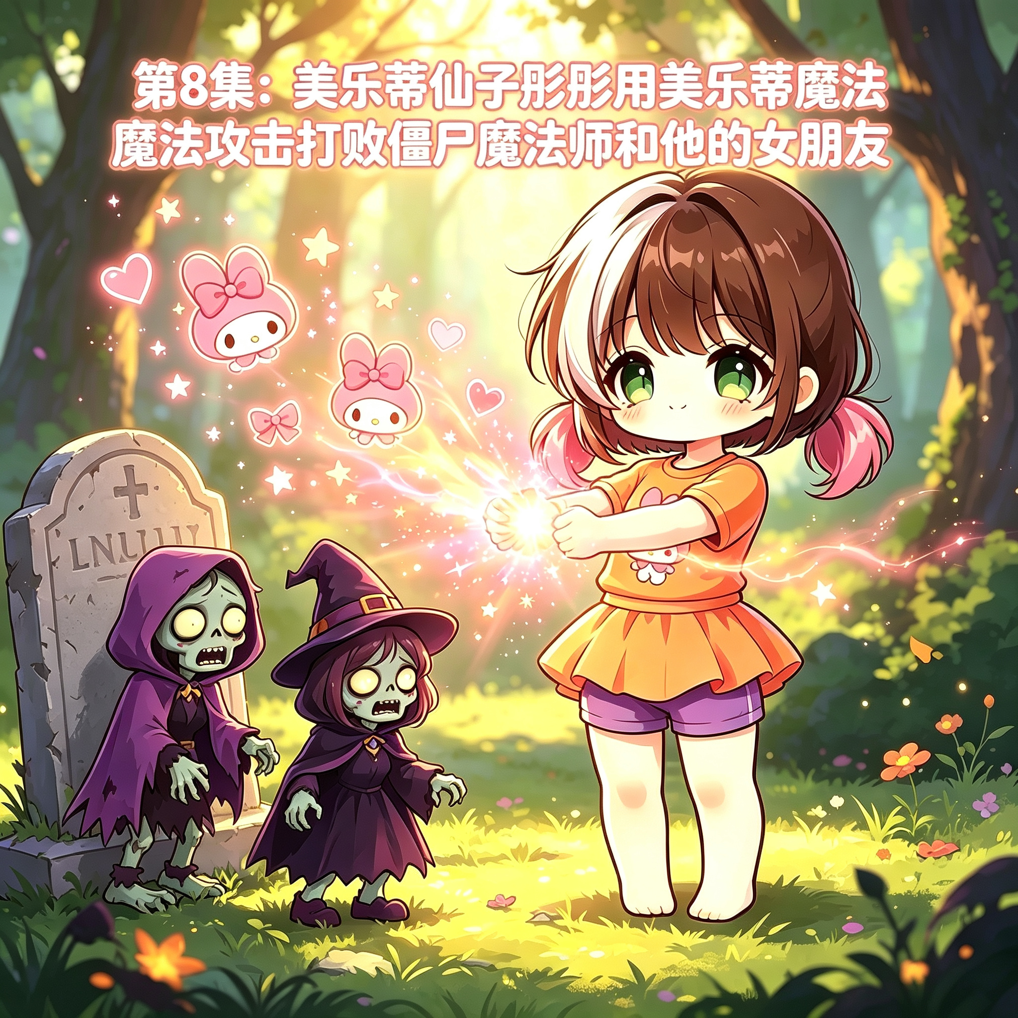 美乐蒂仙子彤彤用美乐蒂魔法攻击打败僵尸魔法师和他的女朋友封面